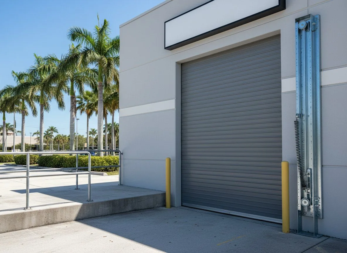 Commercial rolling steel overhead door