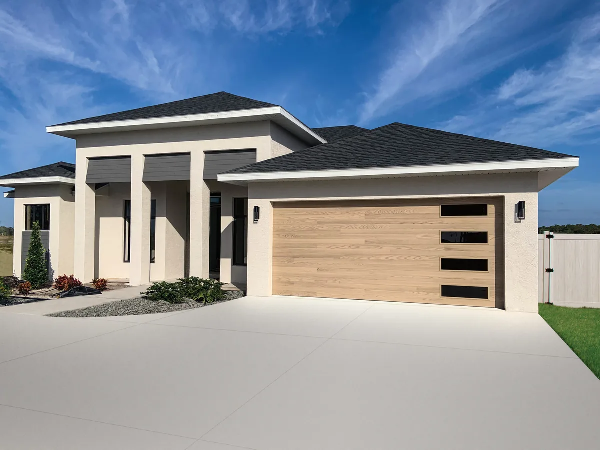 Coastal Georgia home with a garage door