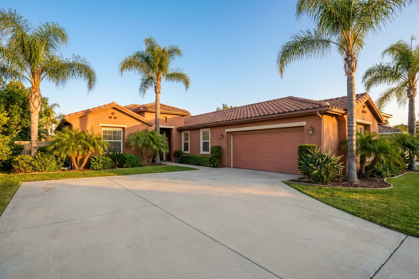 A Northeast Florida home with the garage door closed